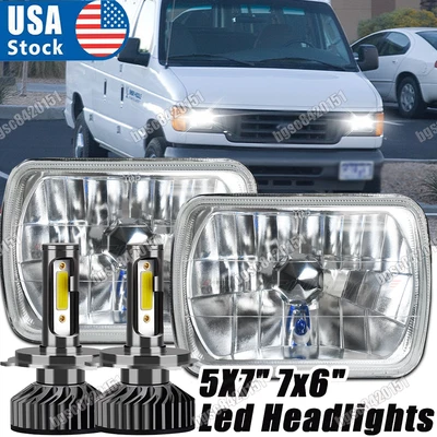 Faro LED negro para Ford E-350 E-450 Super Duty 100W 7x6" haz alto/bajo A+ Foto 1 de 4