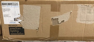 Kichler 52451 BKT 6-Light Vetivene Chandelier Textured Black with Opal Glass - Image 1 of 3