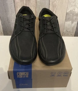 Clarks Mens Black Bradley Walk Oxford Casual Shoes New without Box Size 9 - Picture 1 of 6
