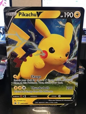 皮卡丘 V SWSH061 口袋妖怪黑星促销超大 — 第 1/2 张图片