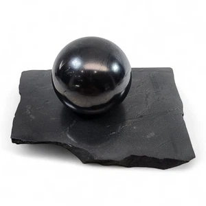 Shungite Sphere with Base Russia 444 grams - Picture 1 of 1