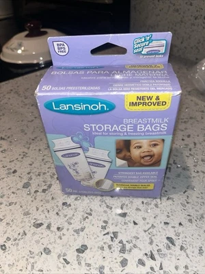 Lansinoh Breastmilk Storage Bags for Breastfeeding Moms 2 Box Of 50 Ct Foto 1 de 3