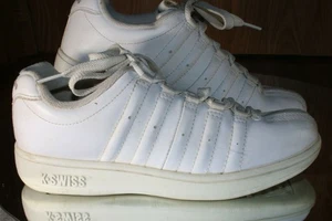 K-swiss Albury Classic VN Fashion Trainers womens 6 EU 37 White Platinum Leather - Picture 1 of 12