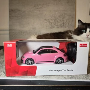 RASTAR Volkswagen Beetle RC Car Pink 1:24 Scale Remote Control Toy Car, R/C New - Picture 1 of 5