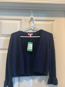 Lilly Pulitzer Ladies XS Navy Blue Shrug, Bell Sleeve, New - Picture 1 of 10