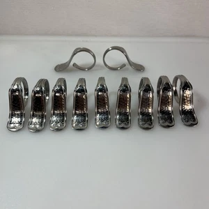 11 soportes para servilletas de acero inoxidable Orleans mango martillado - Imagen 1 de 6