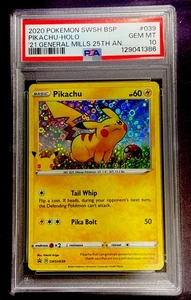 2020 Pokemon General Mills 25th #039 Pikachu Holo PSA 10 * Black Star Promo - Bild 1 von 2