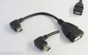 Mini 5 Pin USB Male Right Angle To USB 2.0 A Female Jack OTG Host Adapter Cable - Picture 1 of 1