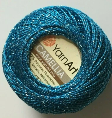 Bondi Blue Metallic Braid Thread CrossStitch 20g YarnArt Camellia 17346 - Image 1 of 2