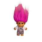 Troll Vintage 80's / 90's In Overalls Pink Hair Toy Russ 5"