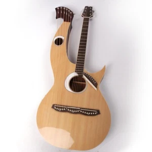 Double Neck Harps 12+8 string Electric Acoustic Harp Guitar with EQ and Bag - Picture 1 of 16