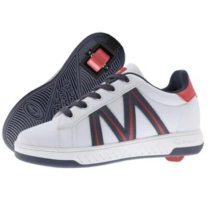 Zapato Breezy Rollers clásico blanco/marino/blanco con rueda en el talón - Imagen 1 de 5
