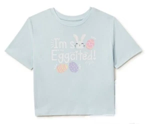 Easter Girl's T-shirt Light Blue NWT Sz S 6-6x (I’m So Eggcited!) Eggs - Picture 1 of 2