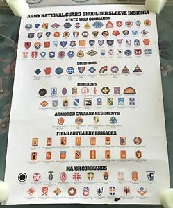 Poster: 'Army National Guard Shoulder Sleeve Insignia' Poster 27" x 38" **RARE**