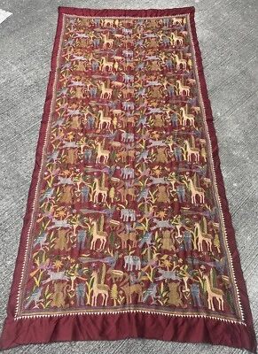 tissu Textile 225x105cm décoratif  brodé tessuto appeso fabric tovaglia  brodert - Photo 1/4