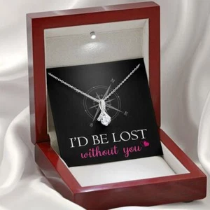 Collar de belleza atractiva regalo de San Valentín para novia me perdería sin ti - Imagen 1 de 5