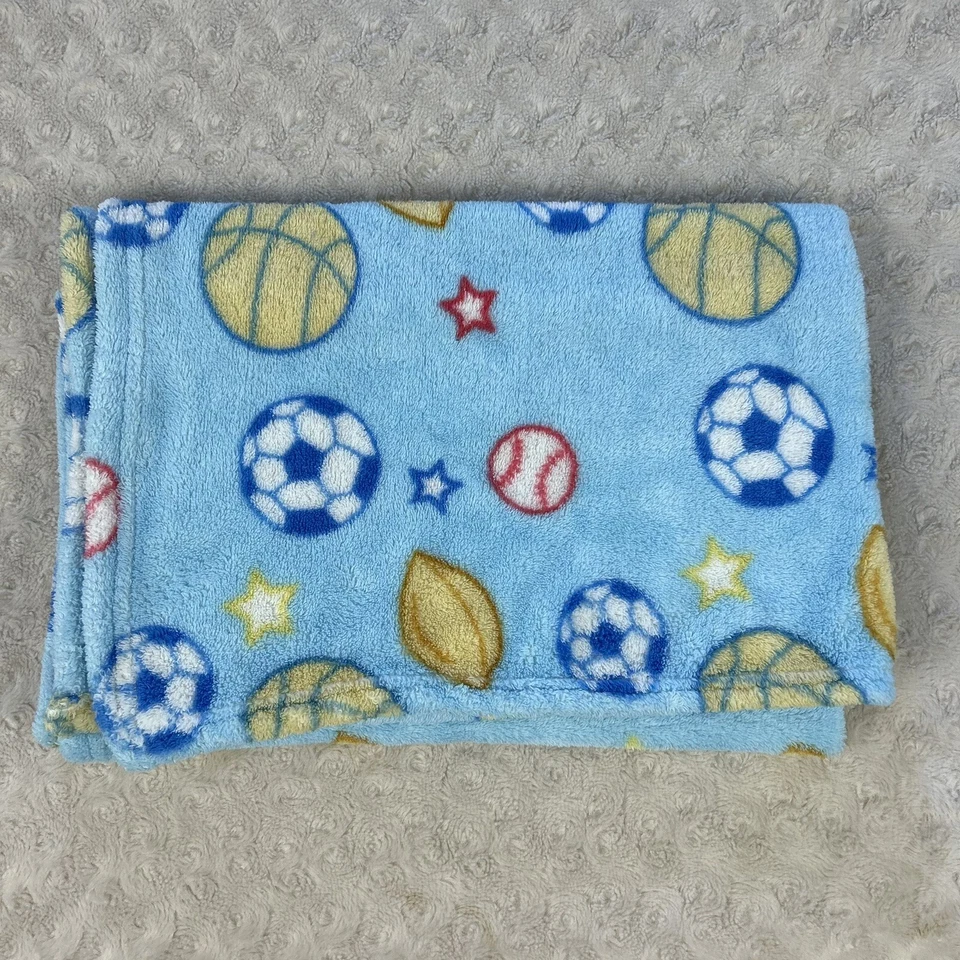 Cómodas pelotas deportivas bebé manta bebé azul fútbol fútbol estrella baloncesto rojo Foto 1 de 4