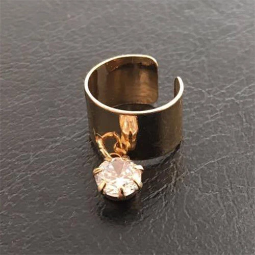 Zehenring vergoldet Anhänger Kristall Klar Fingerring Fußring Muster 8 - Bild 1 von 1