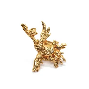 Vintage goldfarbene Storch Reiher Vogel Anstecknadel elegante Watvogel Brosche - Bild 1 von 3