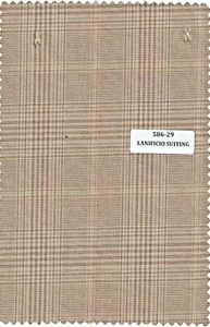 Brown Suiting Fabric windowpane box check plaid prince of Wales Cloth 5 YARDS - Picture 1 of 1