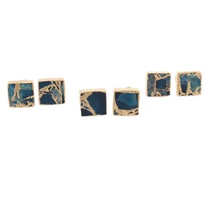 3 Pair Wholesale Lot Apatite Jade Stud Earrings Yellow Gold Jewelry For Girls - Picture 1 of 4