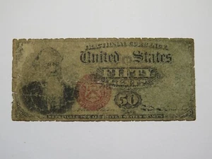 $.50 Fourth Issue Fractional Currency Obsolete Bank Note Bill 4th Stanton! - Picture 1 of 2