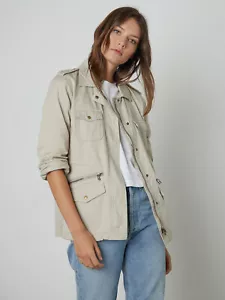 VELVET by GRAHAM & SPENCER Ruby Lightweight Army Jacket in Stone XS - Picture 1 of 8