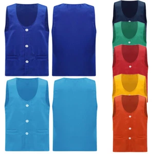 Unisex Kids Jacket Halloween Vest Boys Waistcoat Solid Color Costume Volunteer - Picture 1 of 50