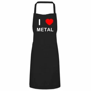 Metal I Love Kitchen Apron Bib with Adjustable Neck and Ties - Picture 1 of 10