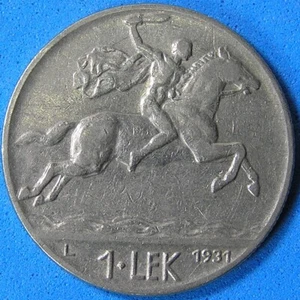 Albania 1 Lek Nickel Coin 1931, Magnetic, 26.7 mm, Combined Shipping - Picture 1 of 2