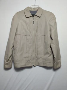 London Fog Men’s 40 Reg Jacket Full Zip Fleece Lined Collared Coat Tan Beige - Picture 1 of 9