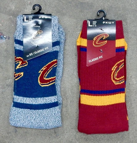 2 Pack Cleveland Cavaliers Cavs NBA Men Large Socks Varsity Stripes Jersey Crew Cover