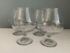 Set of 4 Martell Cognac Glass Drinking Glass Brandy Bar Man Cave Goblet Footed