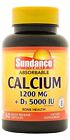 Sundance Vitamins Supplement Absorbable Calcium + D3 5000IU Softgels 1200mg 60Ct