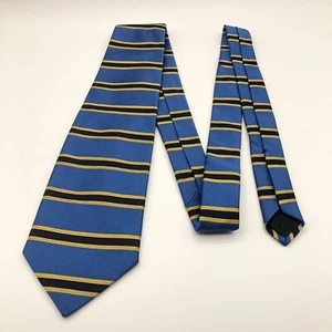 Brooks Brothers Makers reine Seide Krawatte schwarz blau marine gold Streifen USA Stoff - Bild 1 von 12