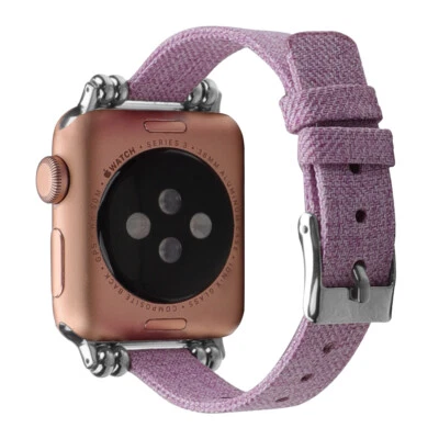 Correa de pulsera de nailon de lona de tela para Apple Watch serie 7 65432 SE Foto 1 de 4