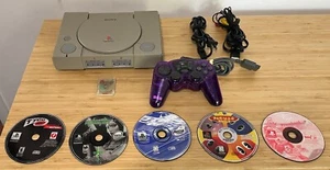 Sony Playstation One PS1 FAT System LOT (SCPH-7501) w/ Memory Card & 5x Games - Picture 1 of 18