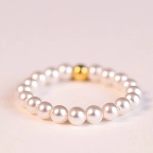Damen Mädchen Mode Weiß Perlen Ring Perlen Ringe Jewerly elastisch Vintage - Bild 1 von 15