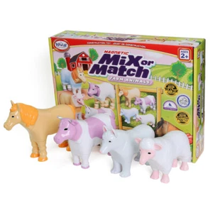 Popular Playthings Magnetic Mix or Match Farm Animals, Pastel - Picture 1 of 1