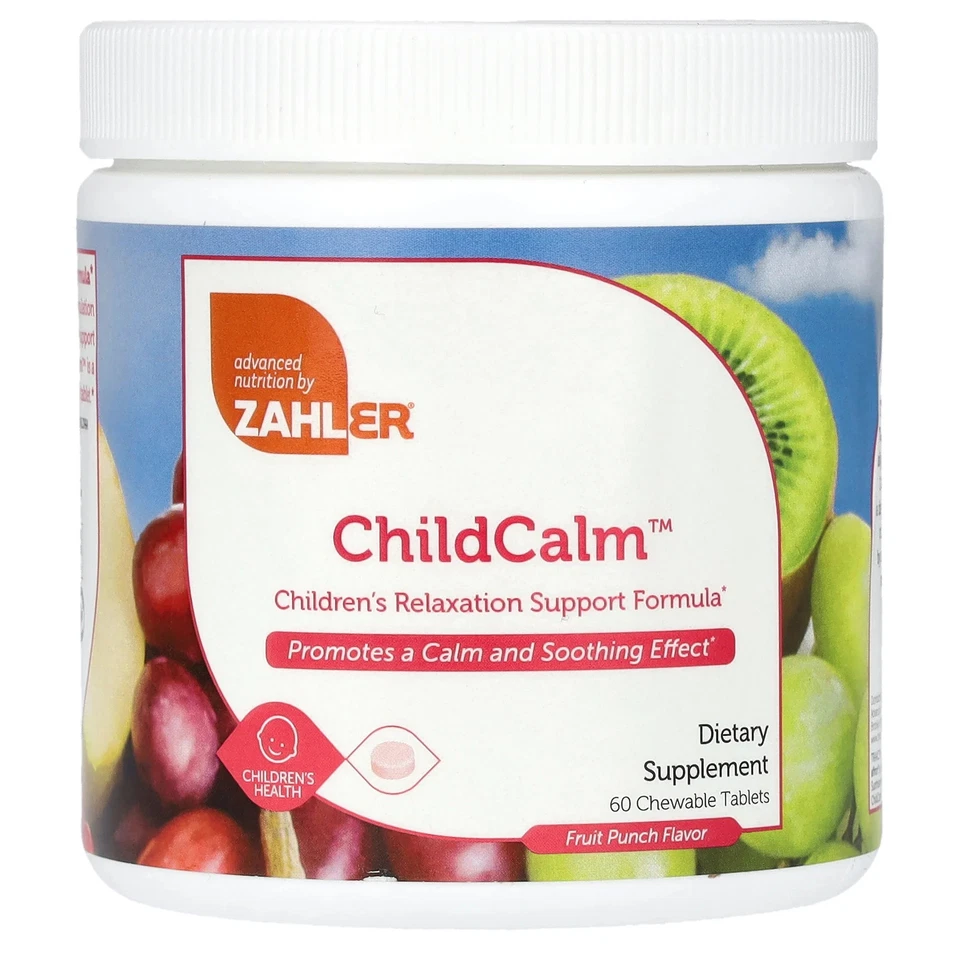 Zahler Childcalm Chewable Magnesium Calming and Relaxation Aid for Kids 60 Tabs