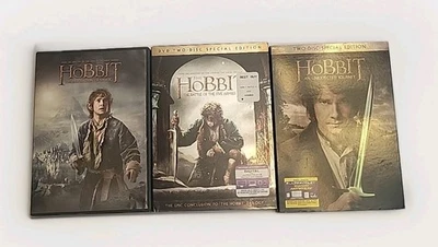 3 HOBBIT DVD LOT, An Unexpected Journey,  Battle 5 Armies, Desolation Of Smaug. - Image 1 of 4