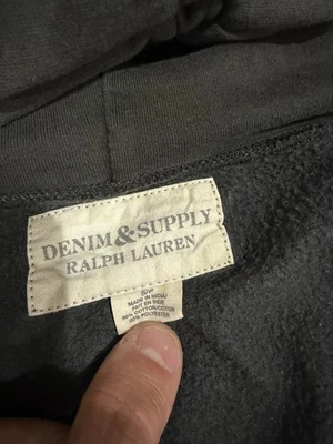 Denim & Supply Ralph Lauren Hombre Pequeña Cremallera Completa Sudadera con Capucha Negra  Foto 1 de 4