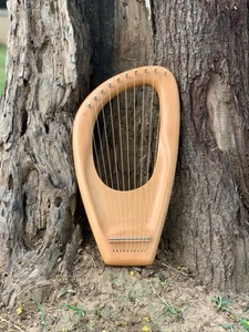 Beech Wood 10 String Pentatonic Lyre Harp, with Free Tuning key and Bag - Picture 1 of 3