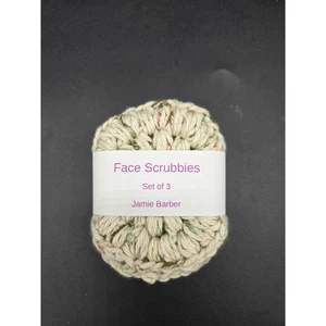 Almohadilla facial de spa reutilizable de ganchillo de avena hecha a mano de 3 piezas redondas - Imagen 1 de 5