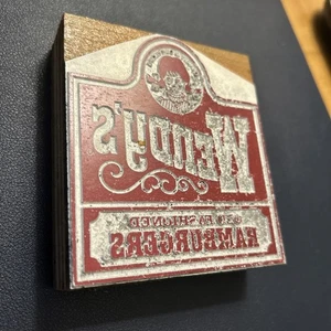 Wendy's old fashion hambergers | vintage letterpress printing block,Dublin, Ohio - Picture 1 of 5