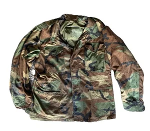 Alpha Industries Field Jacket Cold Weather Coat Woodland Camo Large Reg Made USA - Picture 1 of 3