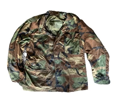 Alpha Industries Field Jacket Cold Weather Coat Woodland Camo Large Reg Made USA - Image 1 of 3