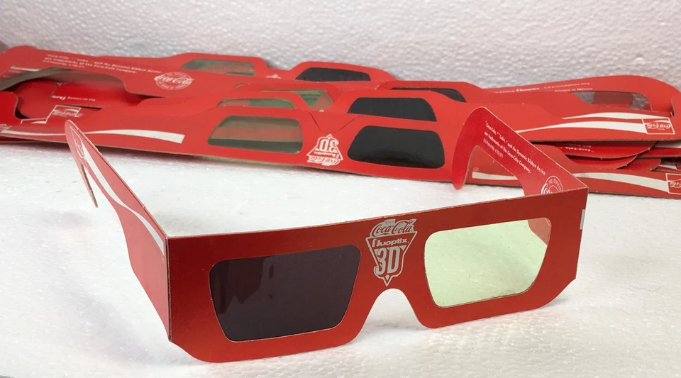 TWENTY FIVE (25) VINTAE ORIGINAL   ENJOY COCA~COLA  3D  GLASSES - HAVING A PARTY - Image 1 of 4