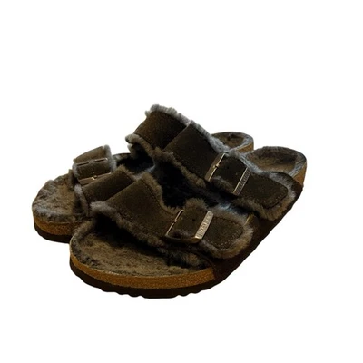 Sandalias Birkenstock Unisex Arizona Cuero de Oveja Gamuza Mocha 41 Reg 8M 10W Foto 1 de 4