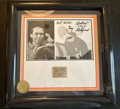 Disney Aladdin IAGO Gilbert Gottfried Producción Original Dibujo Historia Firmada Foto 1 de 4